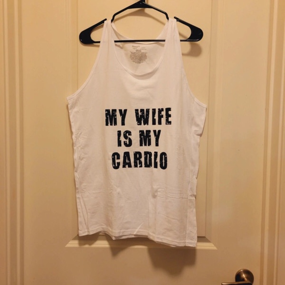 White Graphic Tank Top